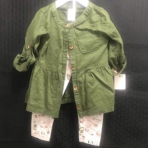 Carters Button Down shirt and leggings 12m